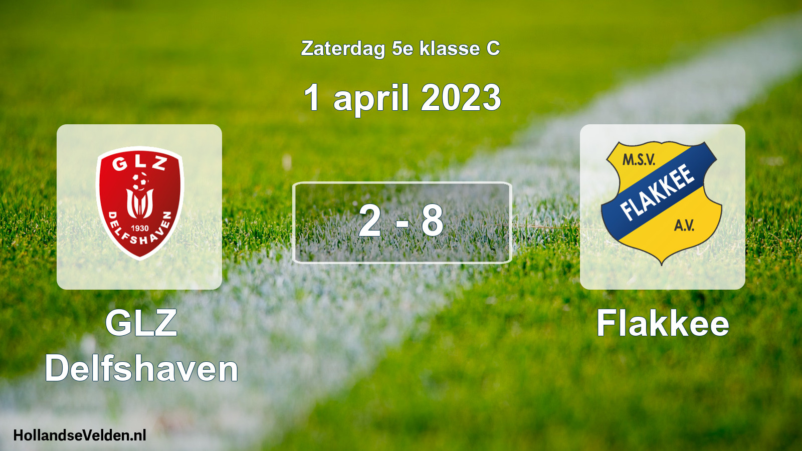 Total number of matches played: GLZ Delfshaven - Flakkee 2 - 8 (1 April 2023)