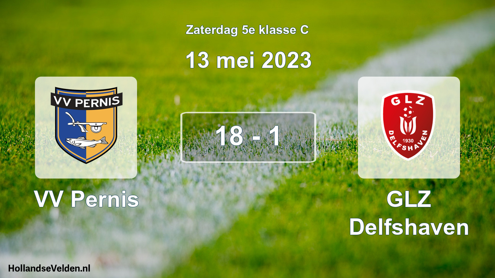 Total number of matches played: VV Pernis - GLZ Delfshaven 18 - 1 (13 May 2023)