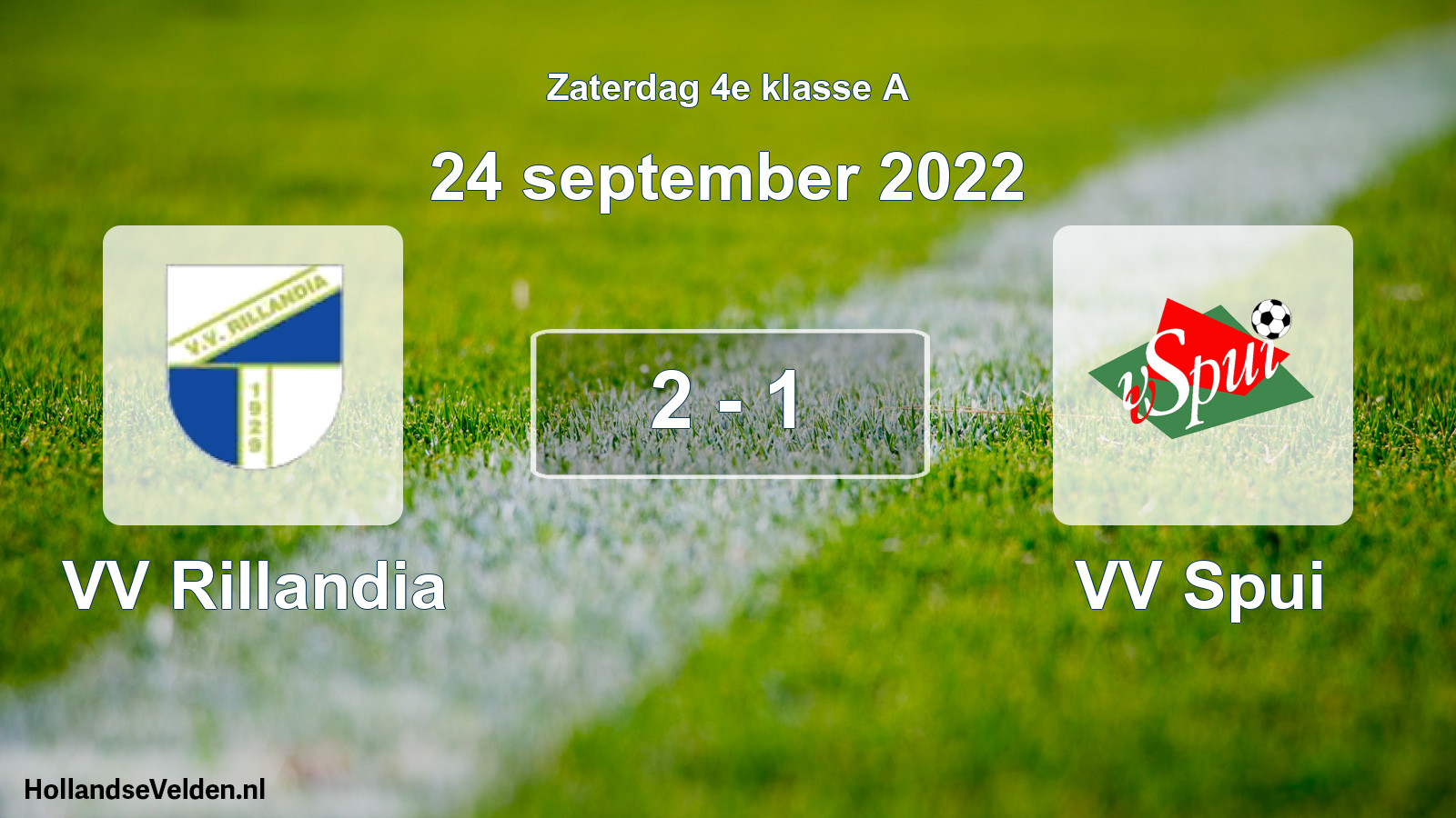 Total number of matches played: VV Rillandia - VV Spui 2 - 1 (24 September 2022)