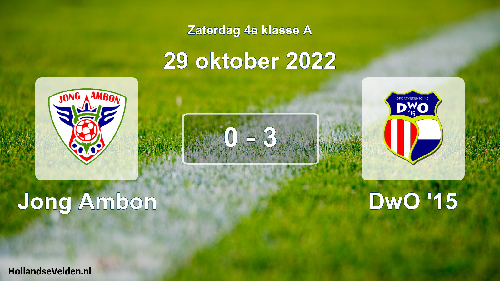 Total number of matches played: Jong Ambon - DwO '15 0 - 3 (29 October 2022)