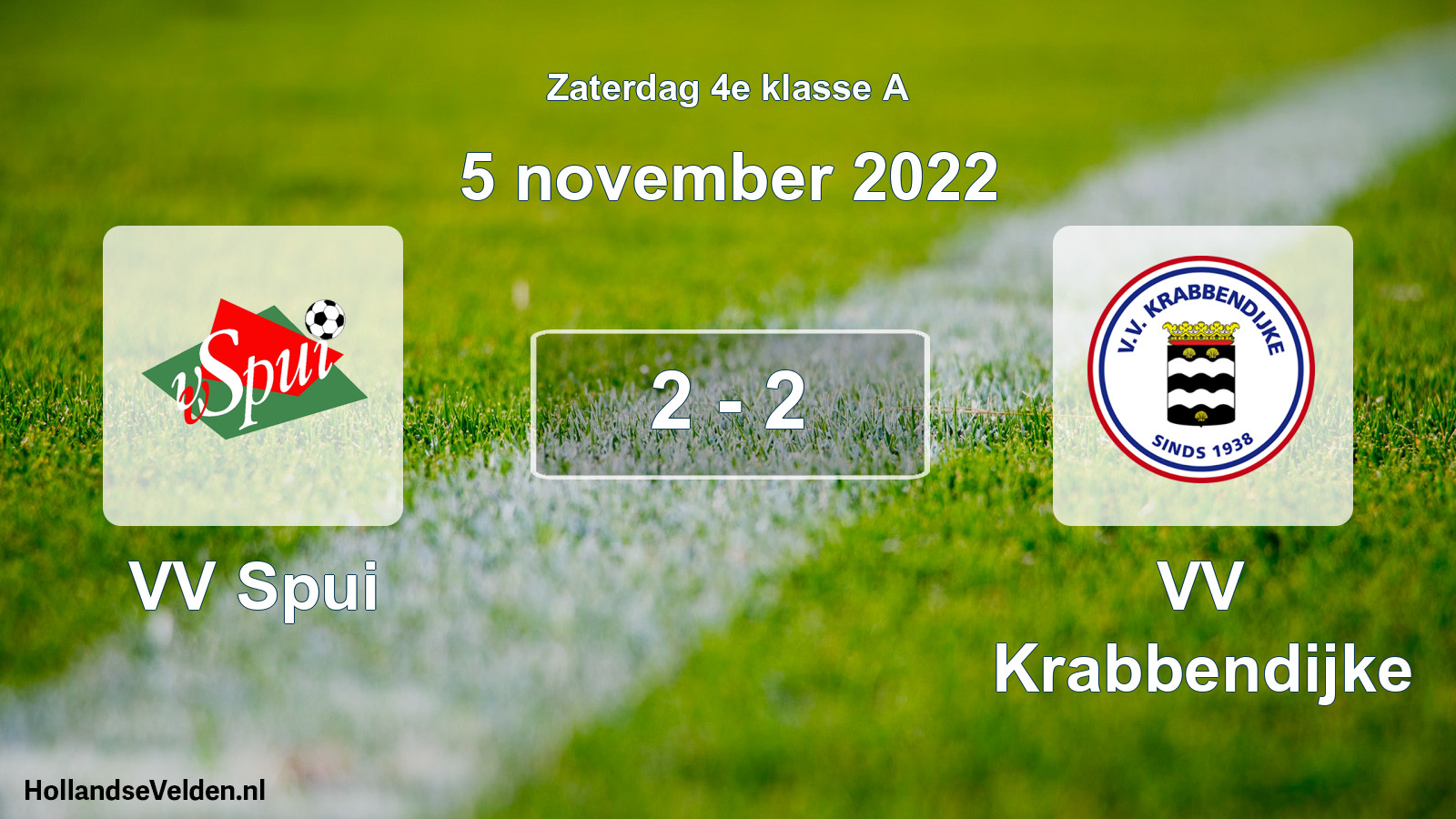 Total number of matches played: VV Spui - VV Krabbendijke 2 - 2 (5 November 2022)