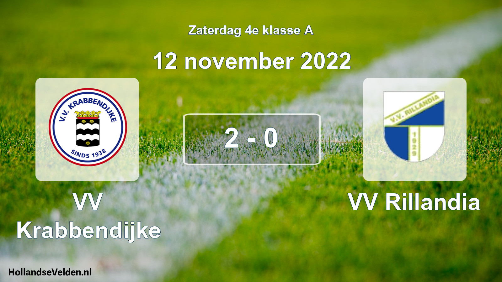 Total number of matches played: VV Krabbendijke - VV Rillandia 2 - 0 (12 November 2022)