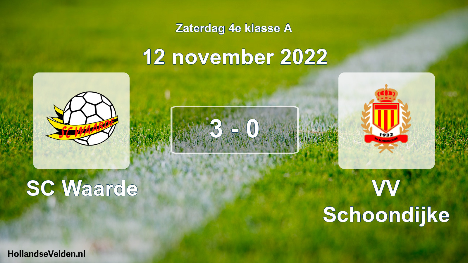 Total number of matches played: SC Waarde - VV Schoondijke 3 - 0 (12 November 2022)