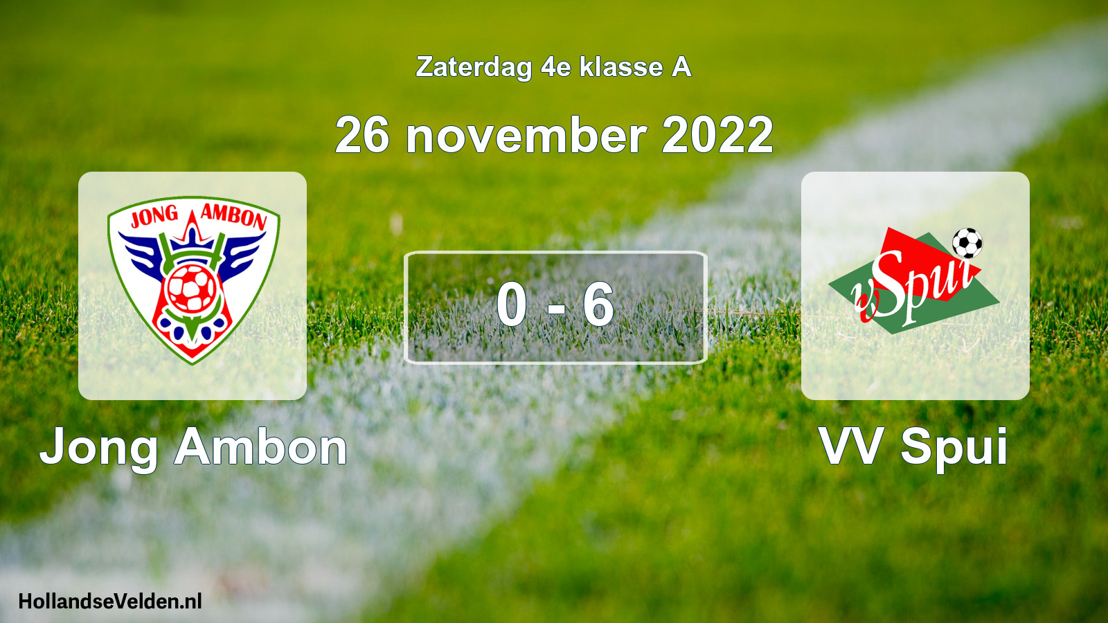 Total number of matches played: Jong Ambon - VV Spui 0 - 6 (26 November 2022)