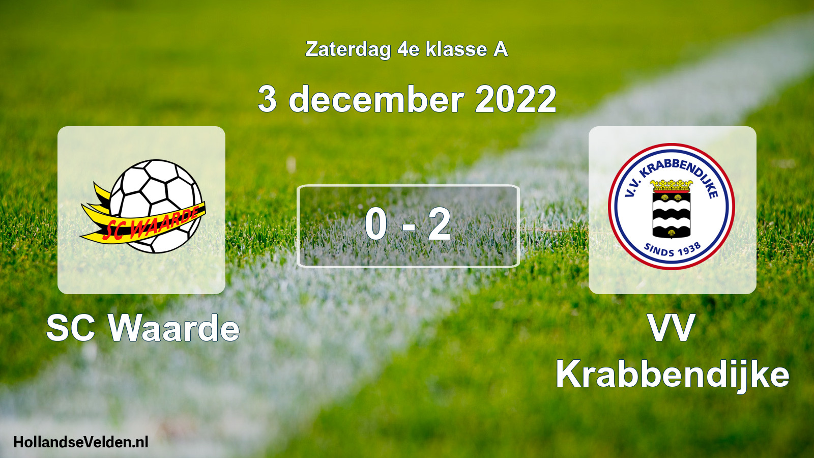Total number of matches played: SC Waarde - VV Krabbendijke 0 - 2 (3 December 2022)