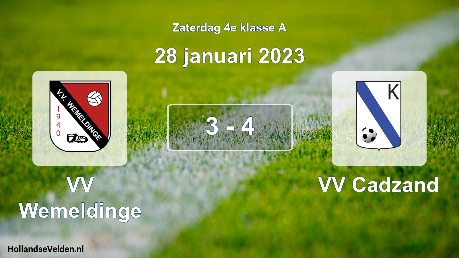 Total number of matches played: VV Wemeldinge - VV Cadzand 3 - 4 (28 January 2023)