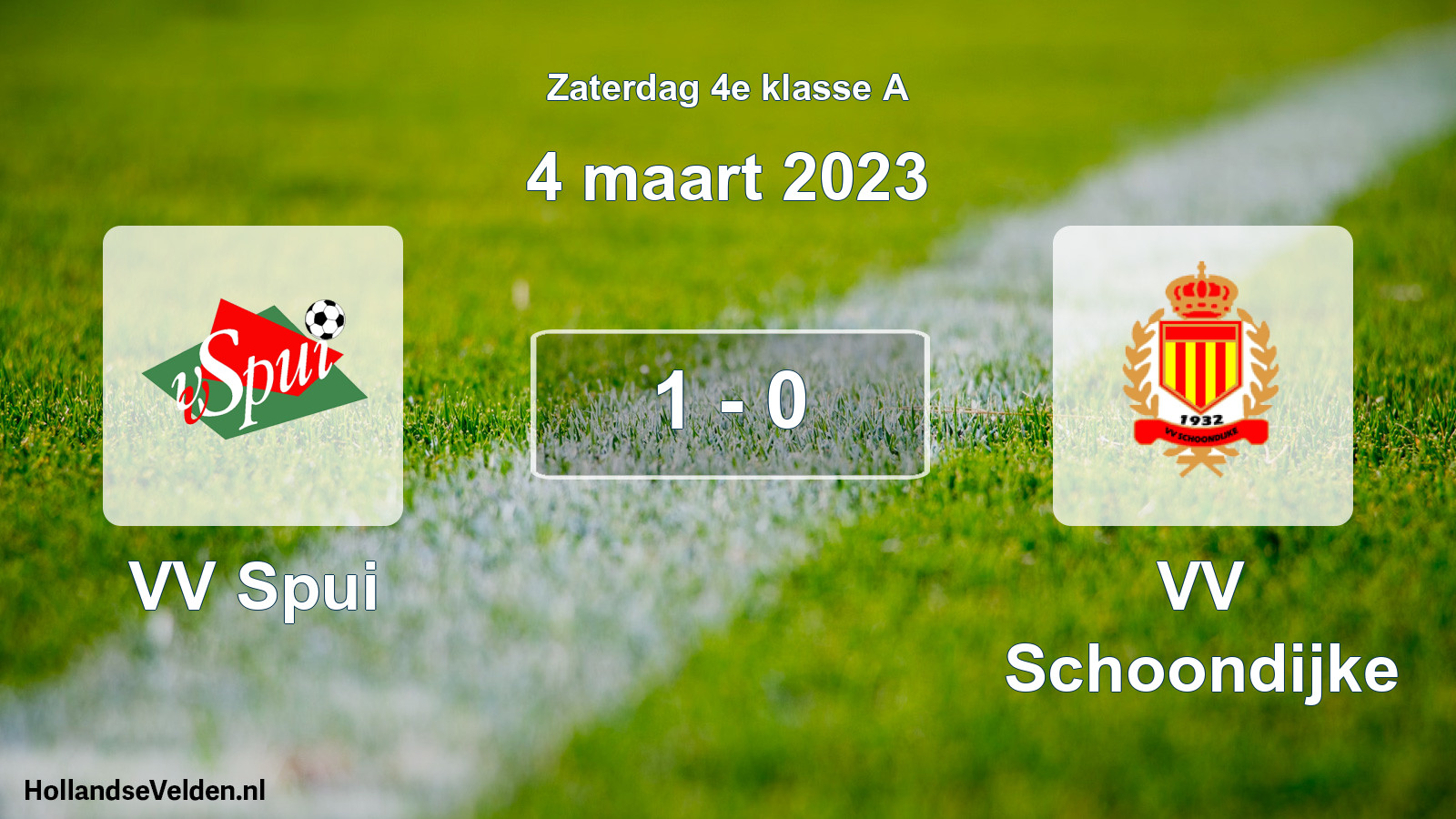 Total number of matches played: VV Spui - VV Schoondijke 1 - 0 (4 March 2023)