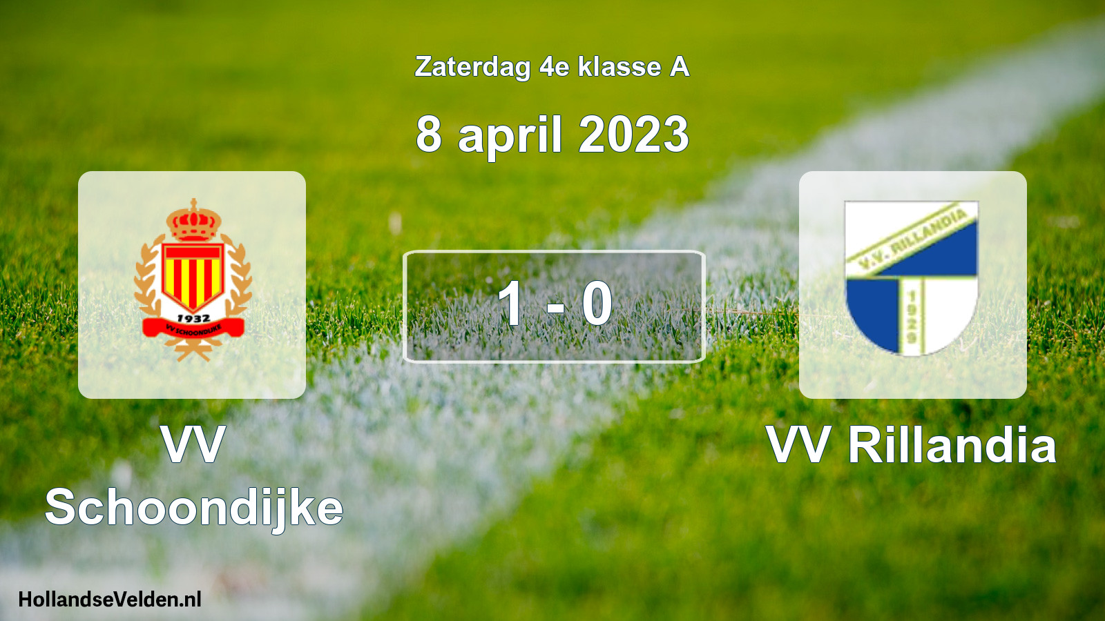 Total number of matches played: VV Schoondijke - VV Rillandia 1 - 0 (8 April 2023)