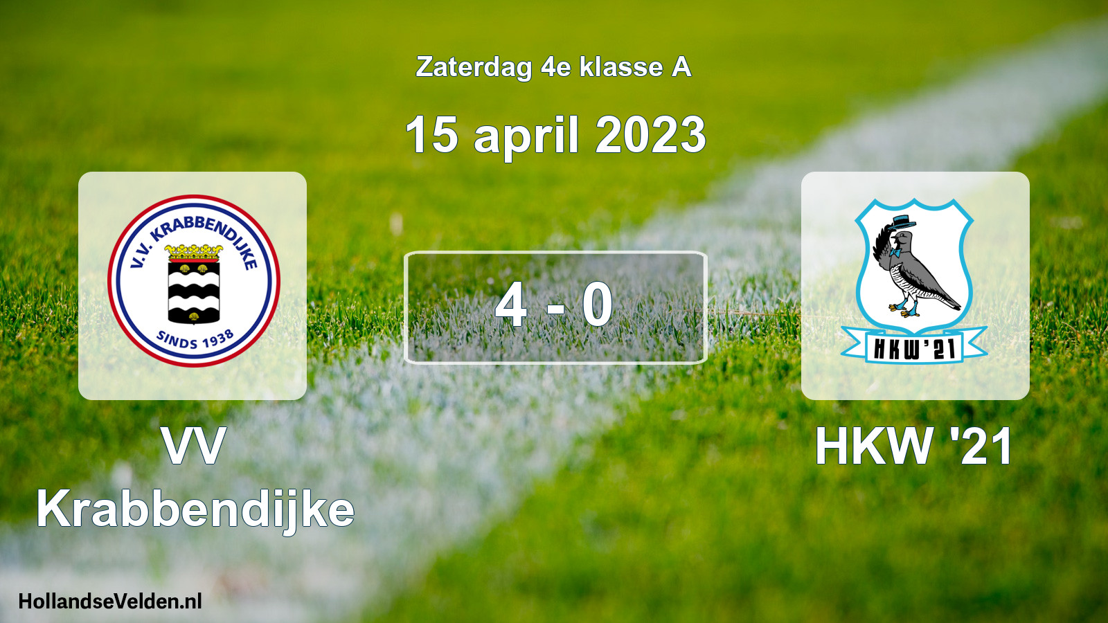 Total number of matches played: VV Krabbendijke - HKW '21 4 - 0 (15 April 2023)