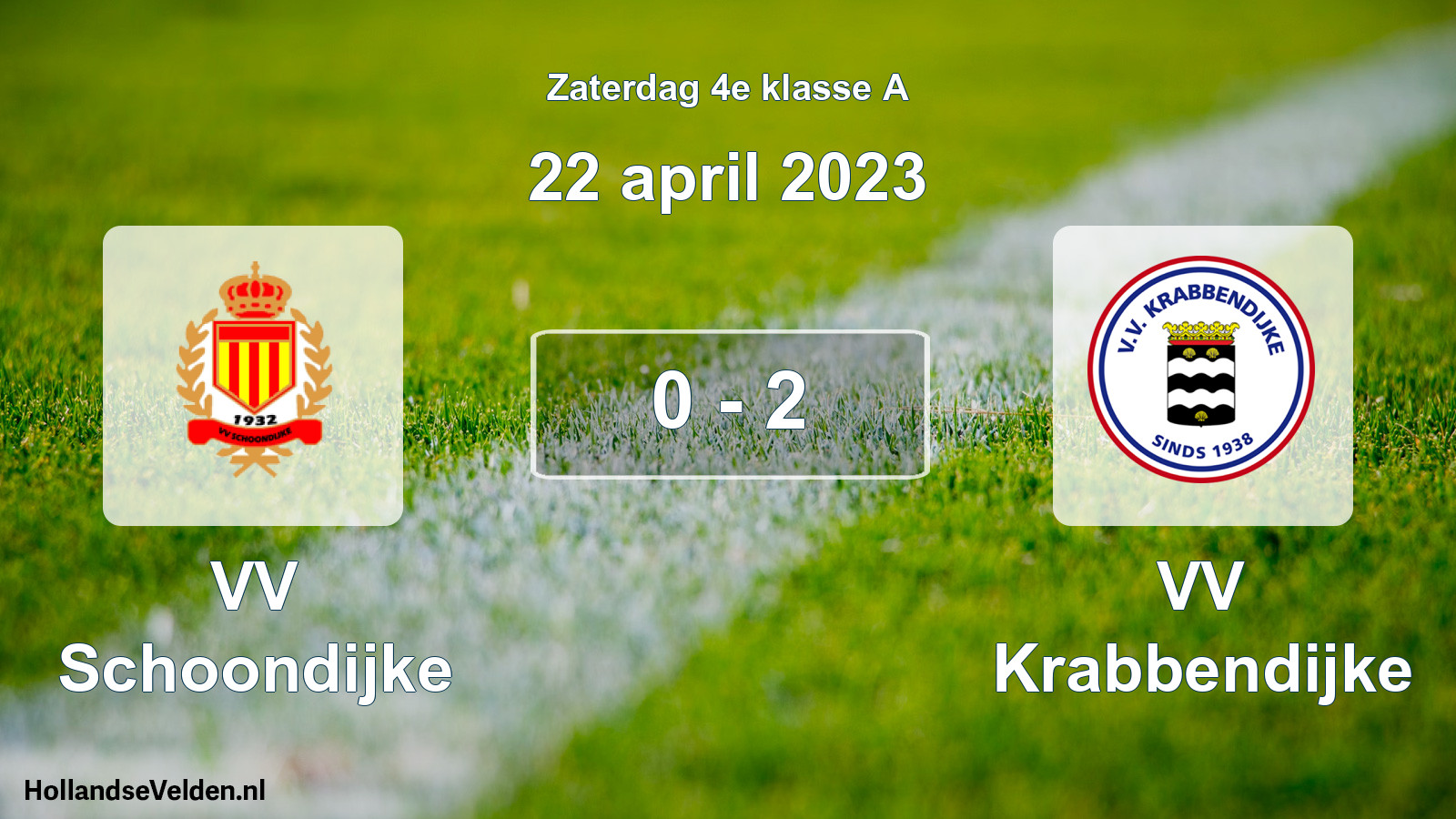 Total number of matches played: VV Schoondijke - VV Krabbendijke 0 - 2 (22 April 2023)