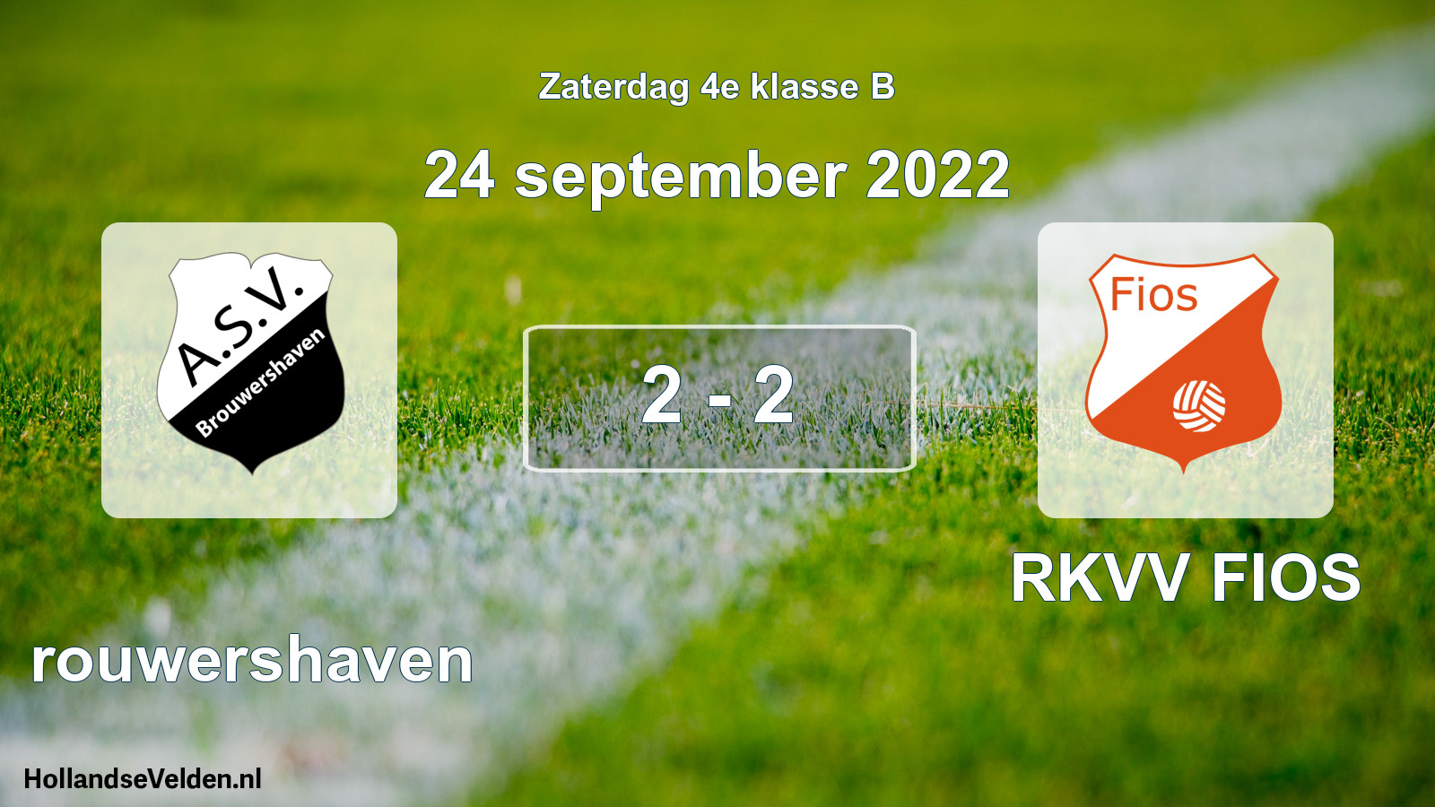 Total number of matches played: Brouwershaven - RKVV FIOS 2 - 2 (24 September 2022)