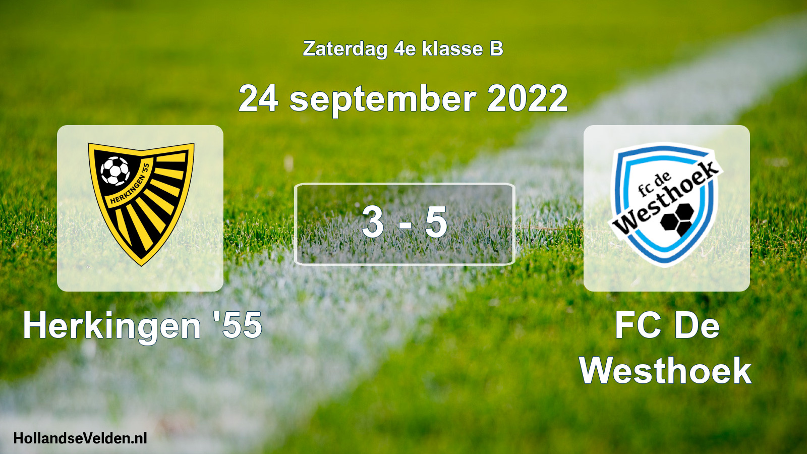 Total number of matches played: Herkingen '55 - FC De Westhoek 3 - 5 (24 September 2022)