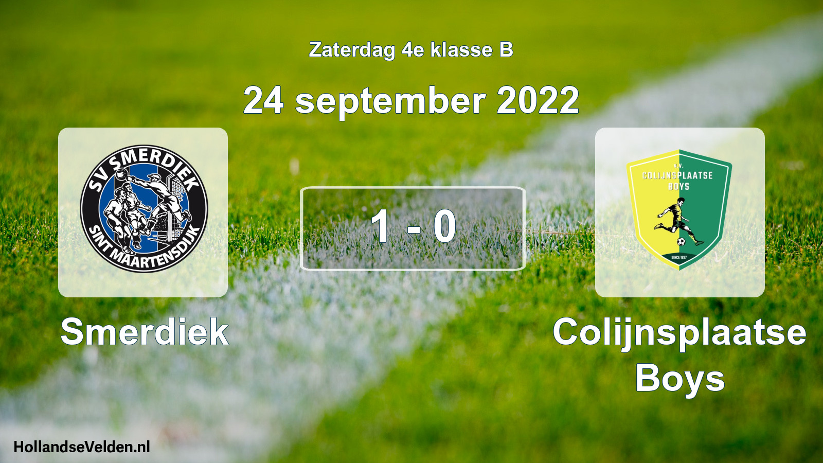 Total number of matches played: Smerdiek - Colijnsplaatse Boys 1 - 0 (24 September 2022)