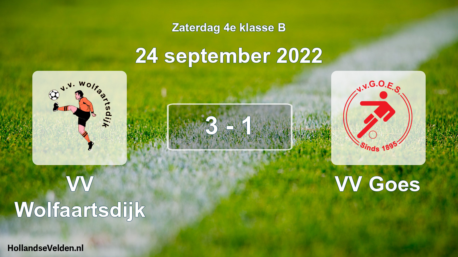 Total number of matches played: VV Wolfaartsdijk - VV Goes 3 - 1 (24 September 2022)