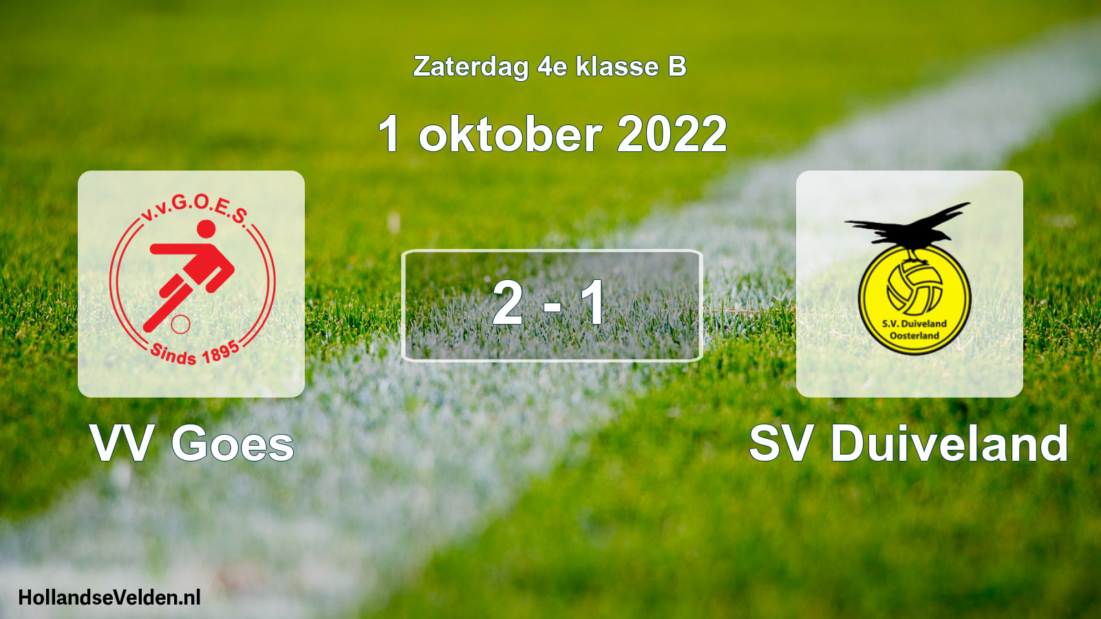 Total number of matches played: VV Goes - SV Duiveland 2 - 1 (1 October 2022)