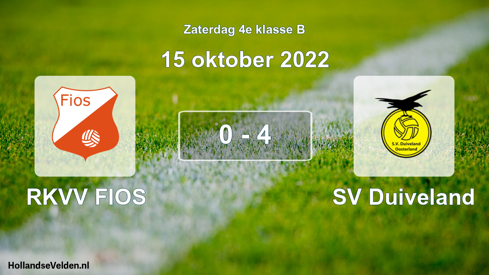 Total number of matches played: RKVV FIOS - SV Duiveland 0 - 4 (15 October 2022)