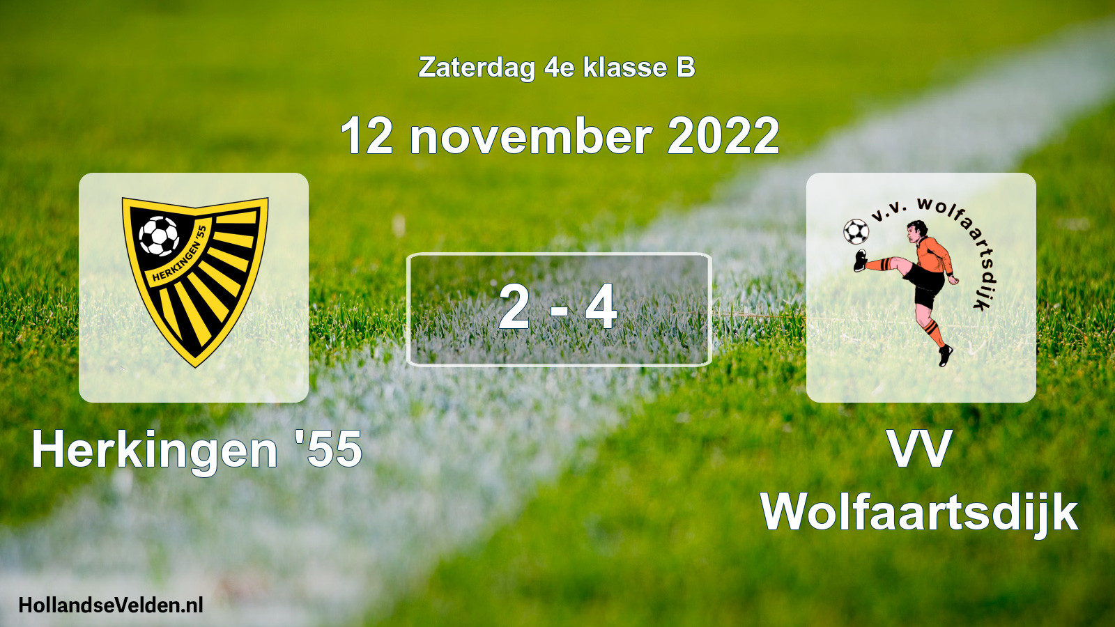 Total number of matches played: Herkingen '55 - VV Wolfaartsdijk 2 - 4 (12 November 2022)