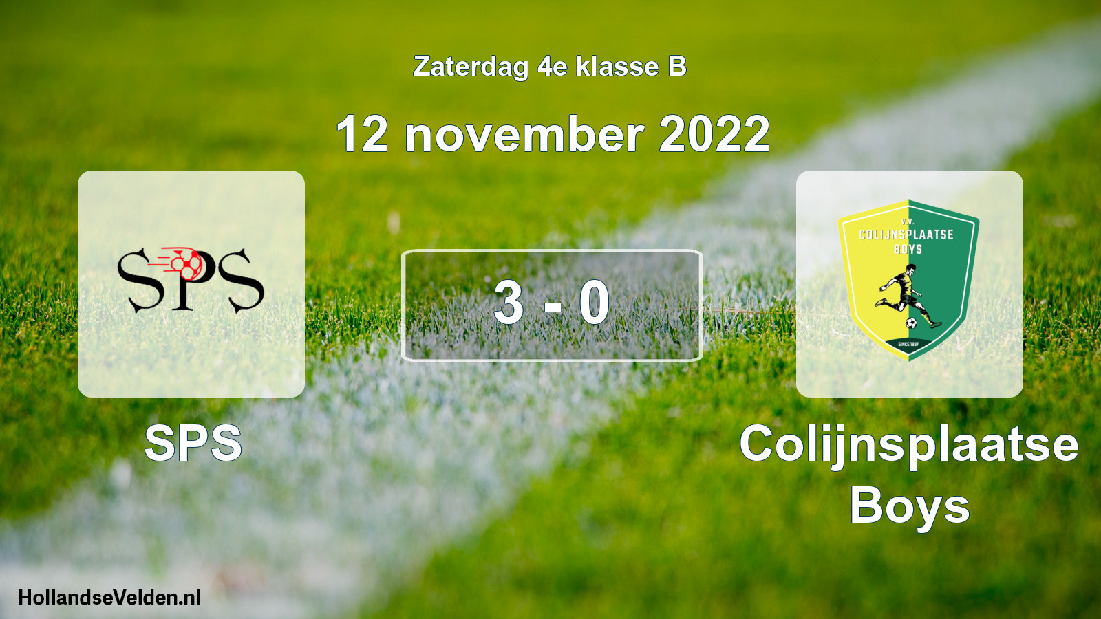 Total number of matches played: SPS - Colijnsplaatse Boys 3 - 0 (12 November 2022)