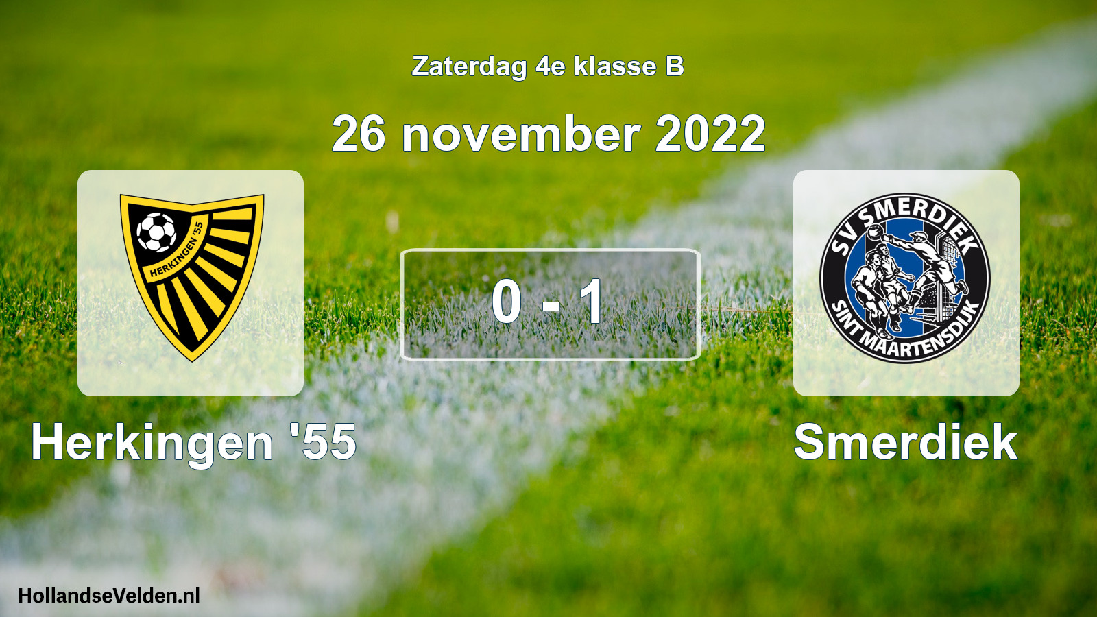 Total number of matches played: Herkingen '55 - Smerdiek 0 - 1 (26 November 2022)