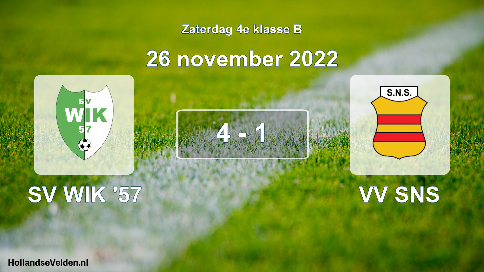 Total number of matches played: SV WIK '57 - VV SNS 4 - 1 (26 November 2022)