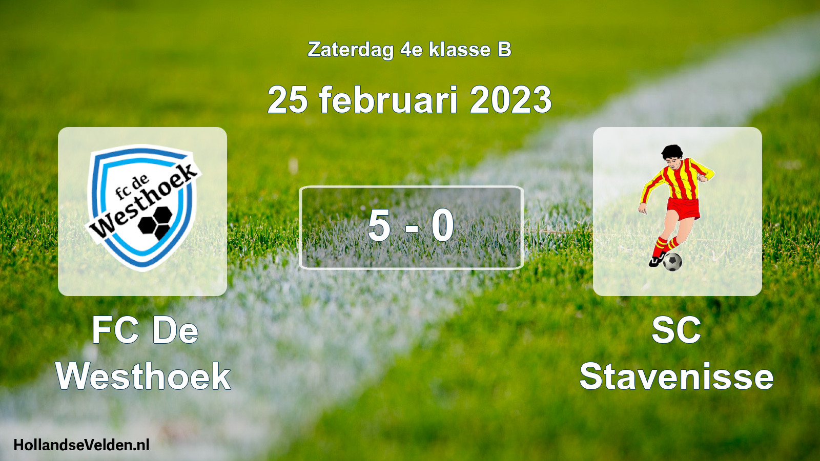 Total number of matches played: FC De Westhoek - SC Stavenisse 5 - 0 (25 February 2023)
