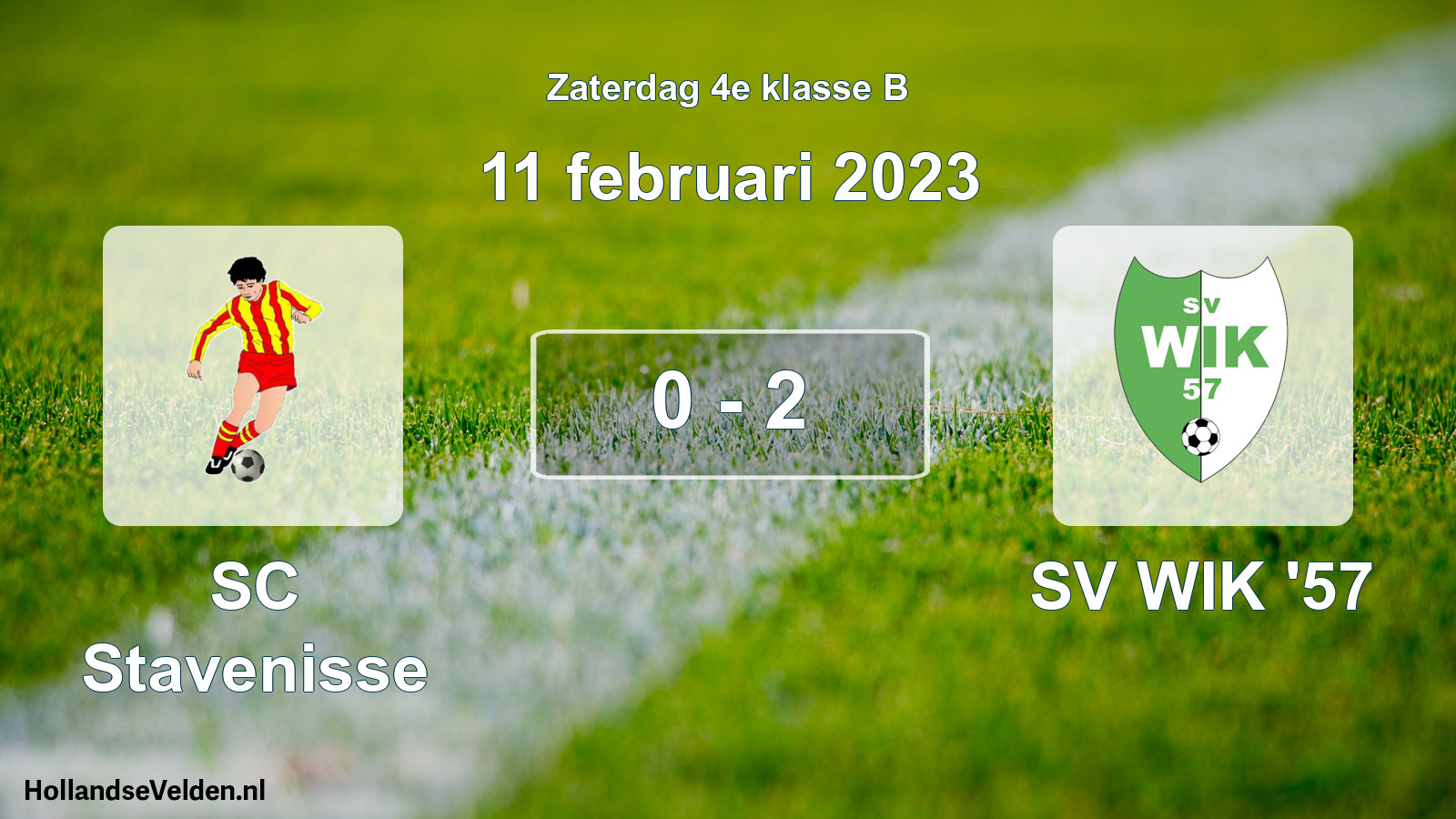 Total number of matches played: SC Stavenisse - SV WIK '57 0 - 2 (11 February 2023)