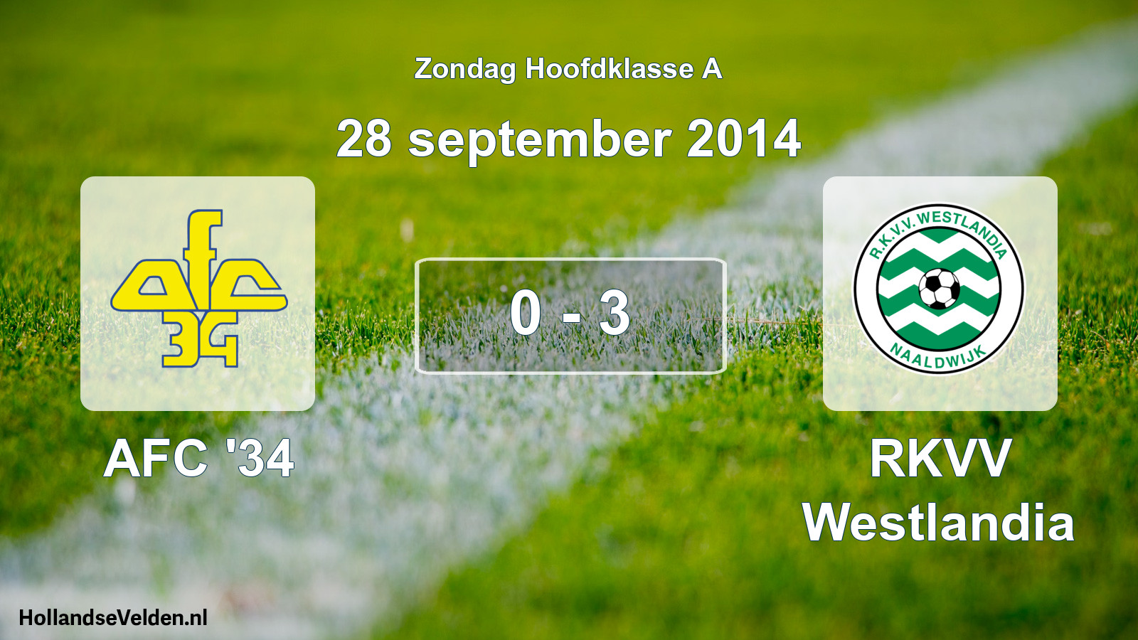 Total number of matches played: AFC '34 - RKVV Westlandia 0 - 3 (28 September 2014)