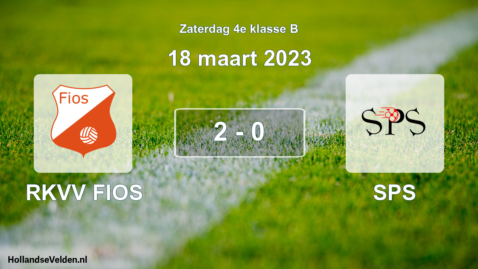 Total number of matches played: RKVV FIOS - SPS 2 - 0 (18 March 2023)