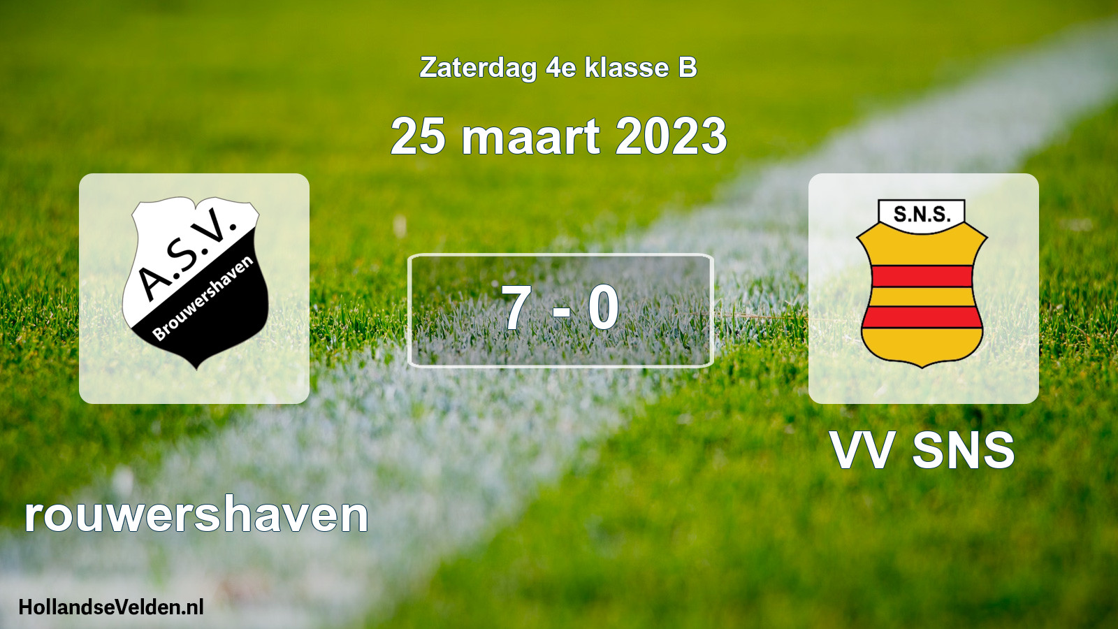 Total number of matches played: Brouwershaven - VV SNS 7 - 0 (25 March 2023)