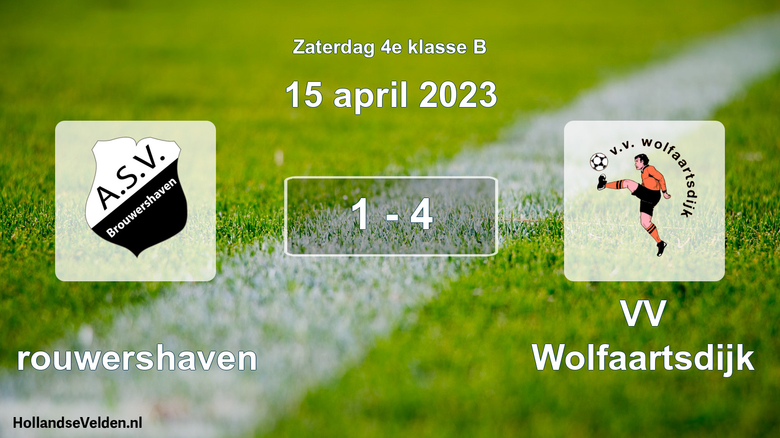 Total number of matches played: Brouwershaven - VV Wolfaartsdijk 1 - 4 (15 April 2023)