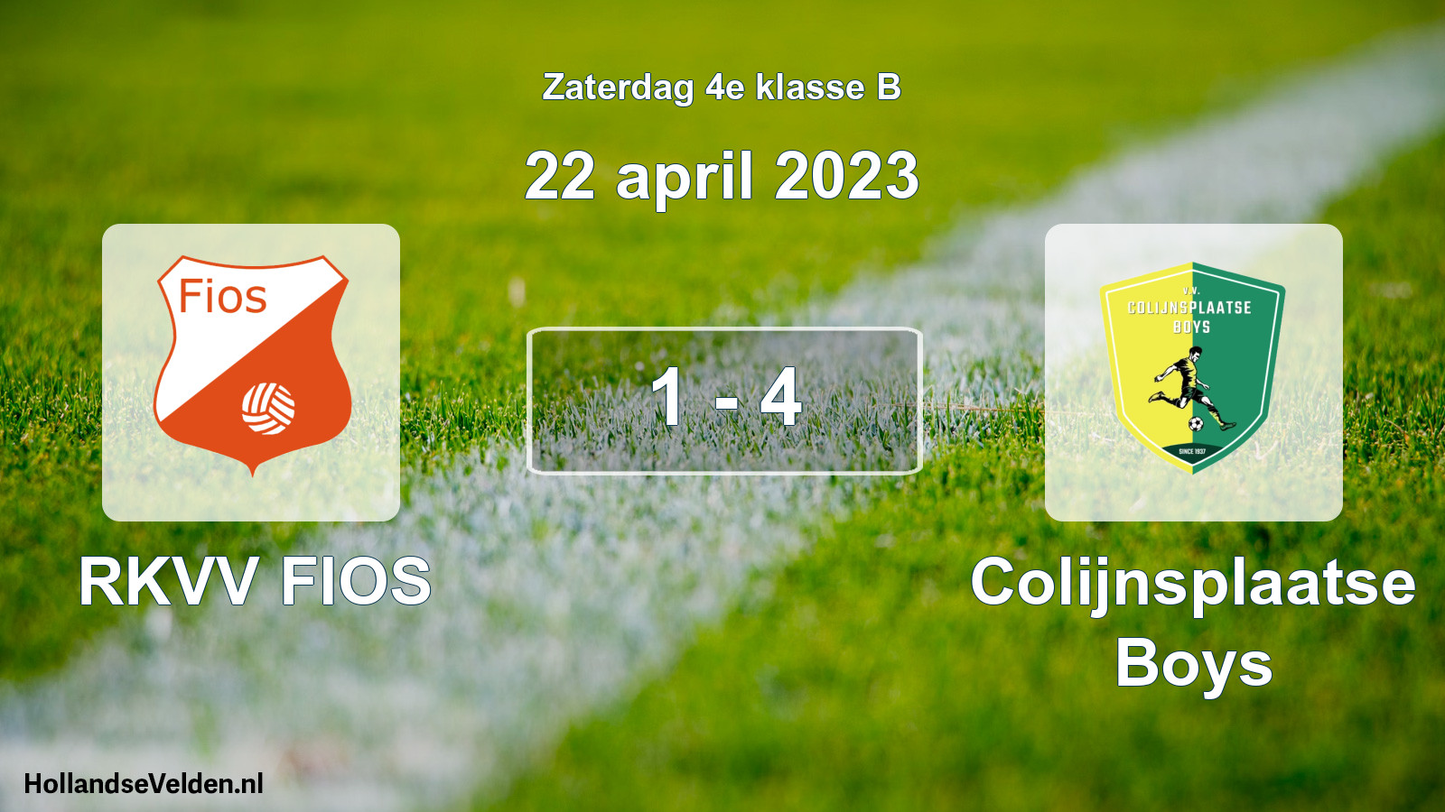 Total number of matches played: RKVV FIOS - Colijnsplaatse Boys 1 - 4 (22 April 2023)