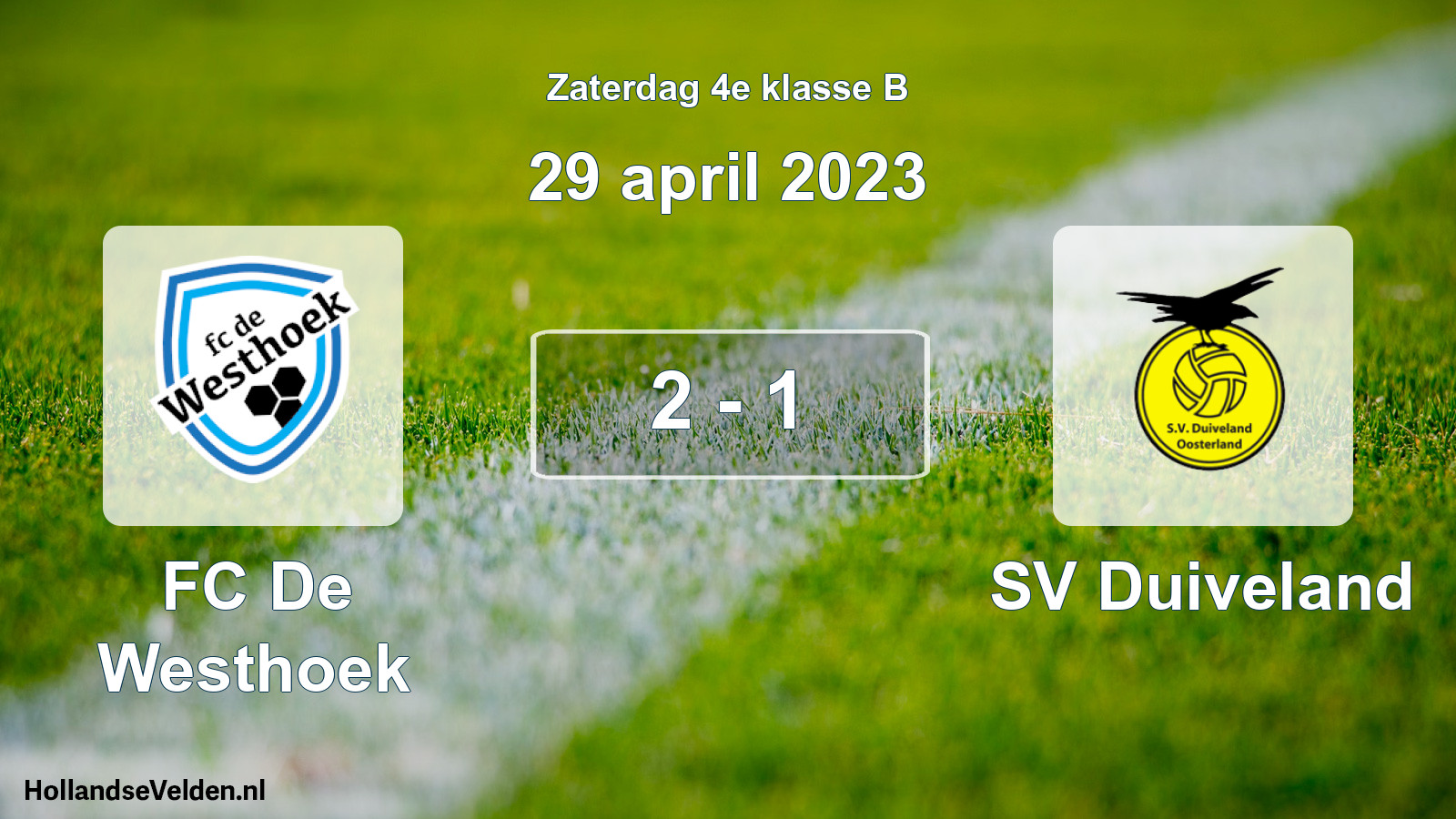 Total number of matches played: FC De Westhoek - SV Duiveland 2 - 1 (29 April 2023)