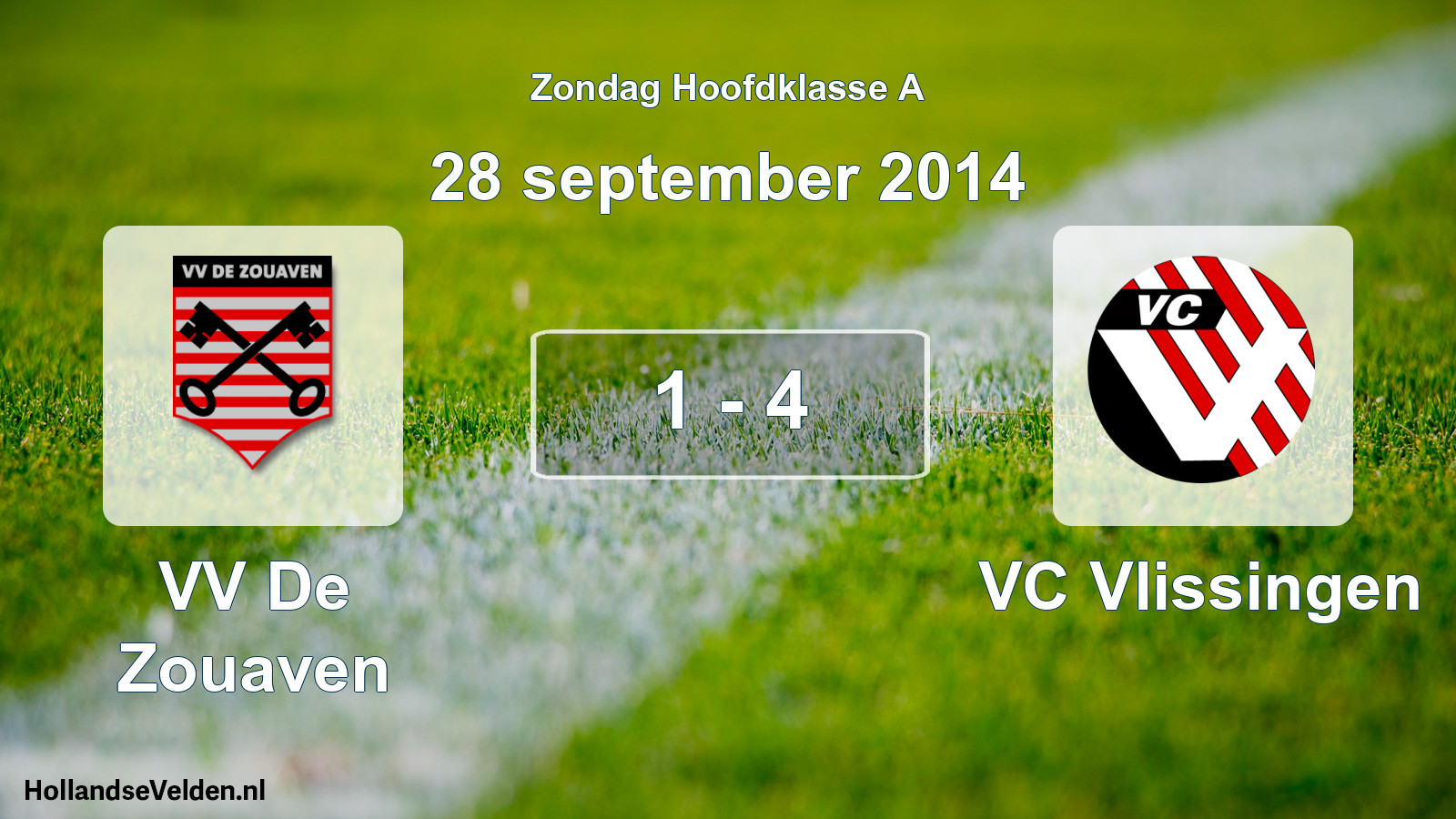 Total number of matches played: VV De Zouaven - VC Vlissingen 1 - 4 (28 September 2014)