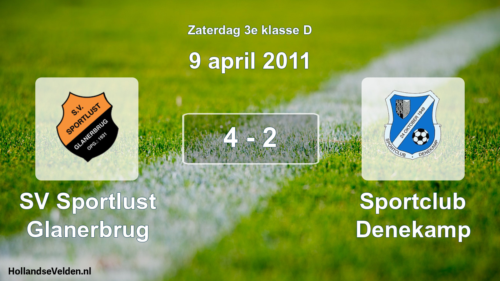 Total number of matches played: SV Sportlust Glanerbrug - Sportclub Denekamp 4 - 2 (9 April 2011)