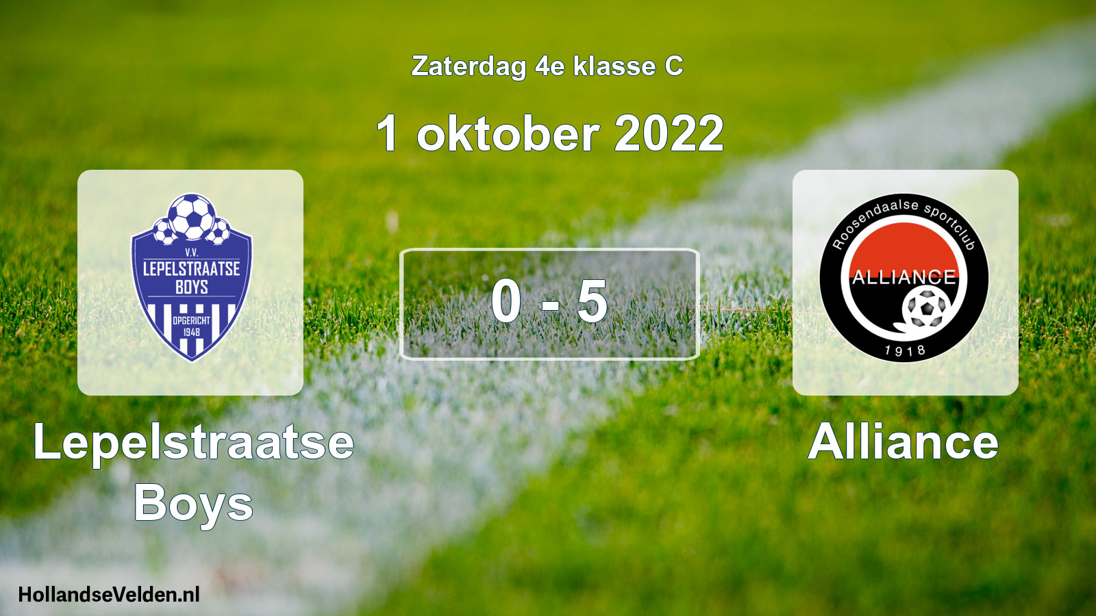 Total number of matches played: Lepelstraatse Boys - Alliance 0 - 5 (1 October 2022)