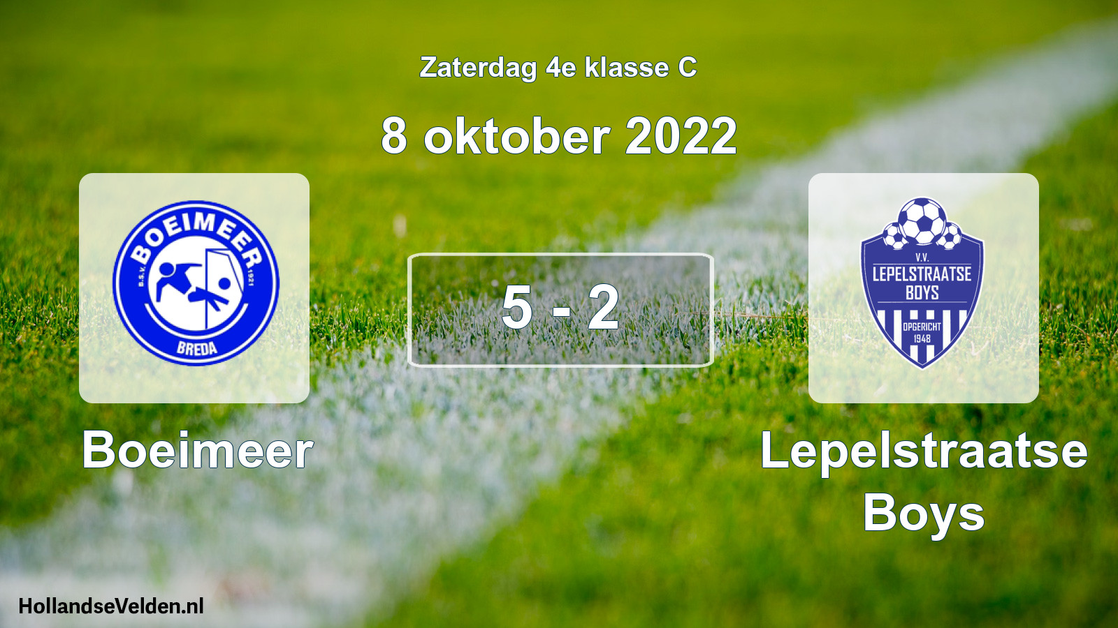 Total number of matches played: Boeimeer - Lepelstraatse Boys 5 - 2 (8 October 2022)