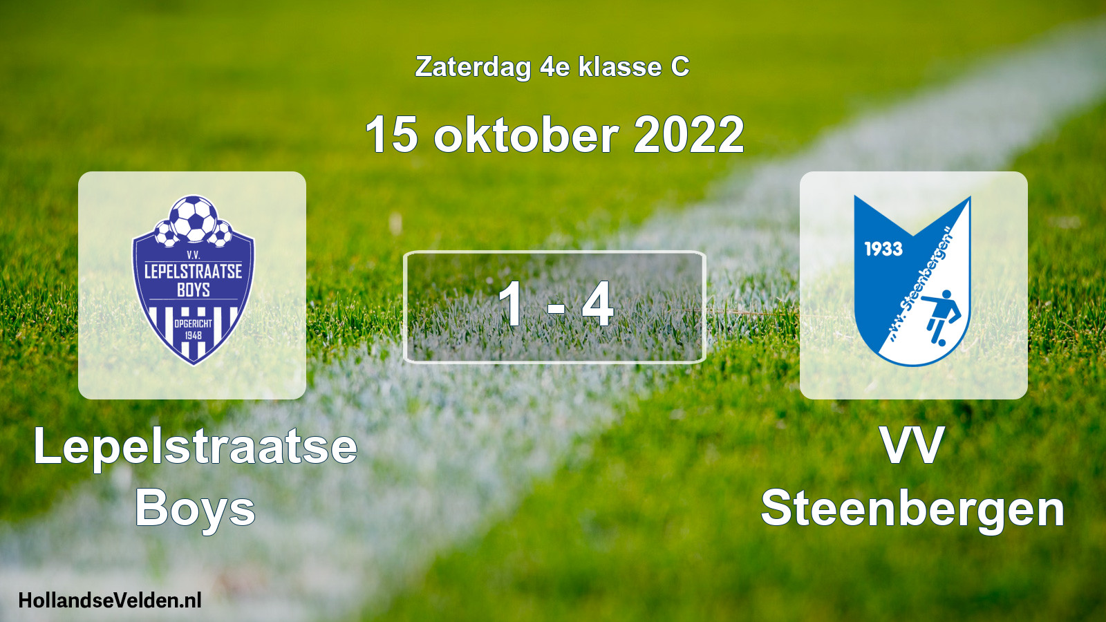 Total number of matches played: Lepelstraatse Boys - VV Steenbergen 1 - 4 (15 October 2022)