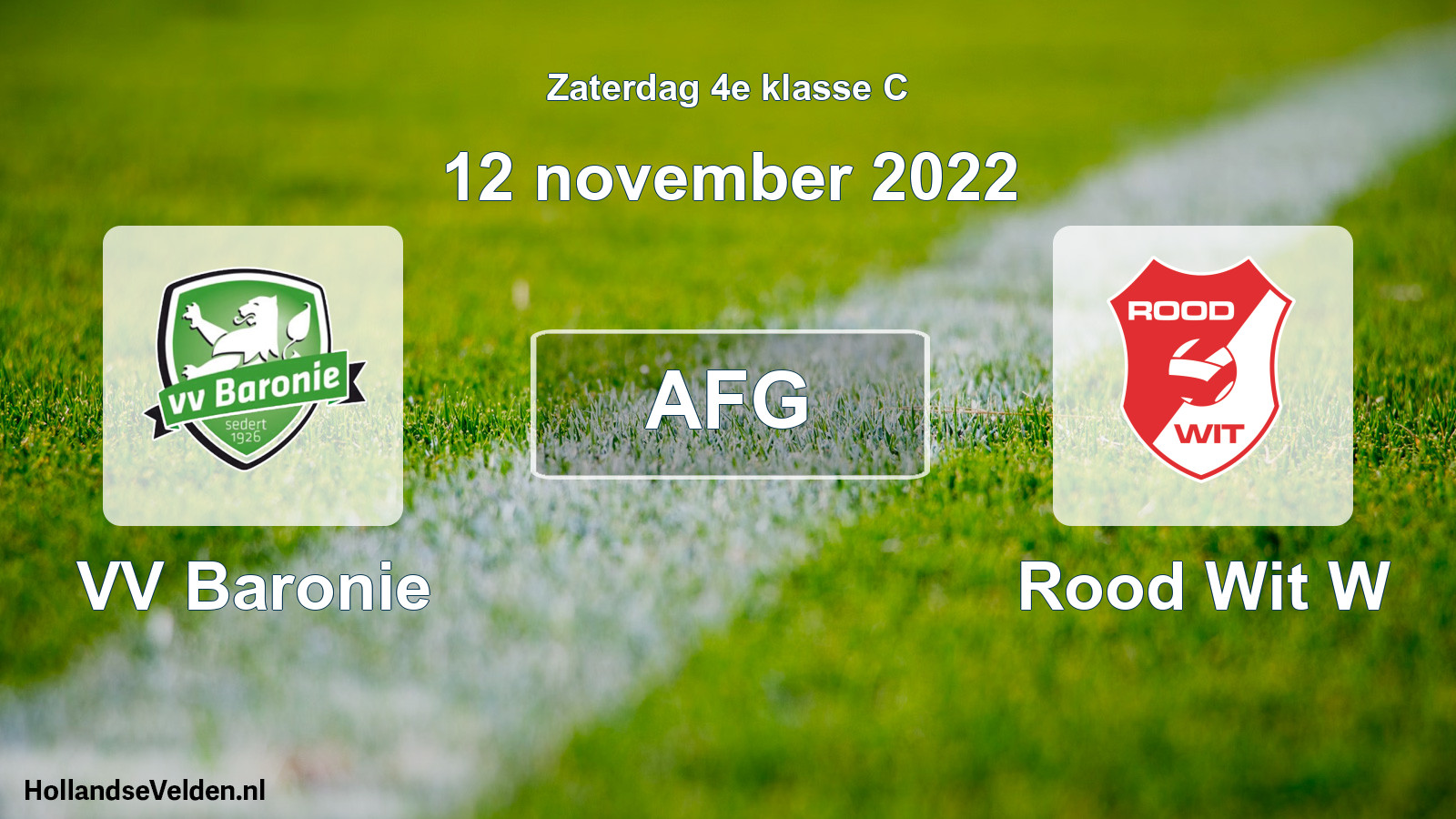 Scheduled Match: VV Baronie - Rood Wit W (12 November 2022)