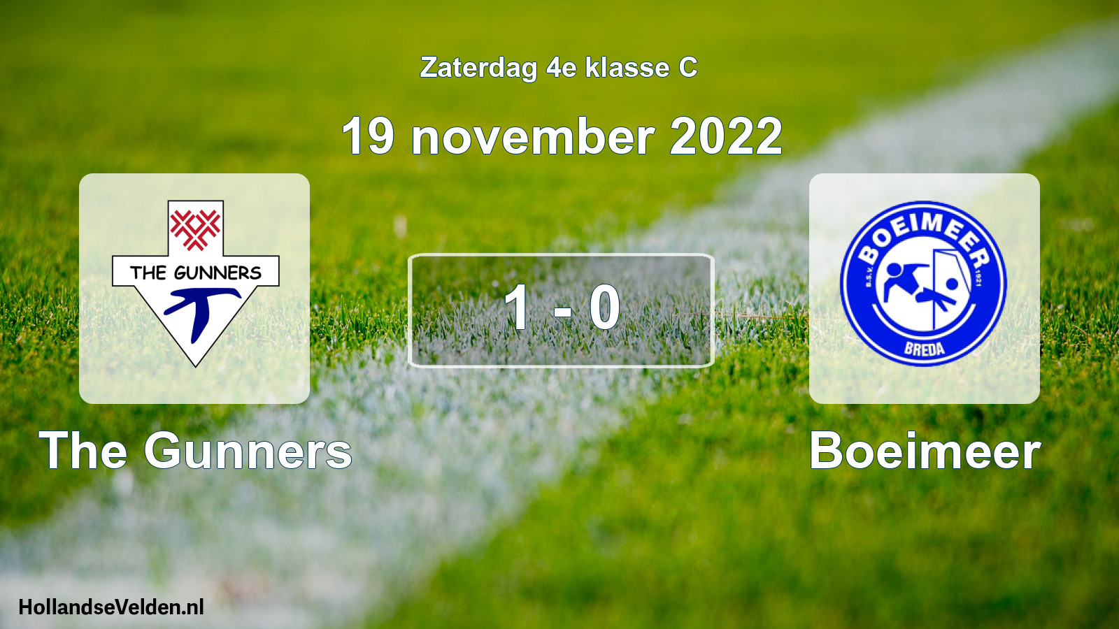 Total number of matches played: The Gunners - Boeimeer 1 - 0 (19 November 2022)