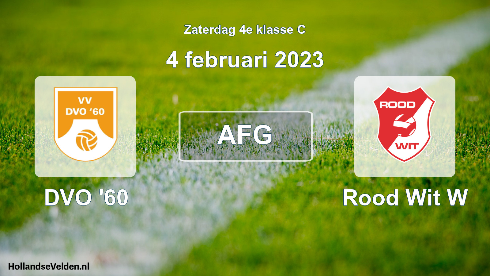 Scheduled Match: DVO '60 - Rood Wit W (4 February 2023)