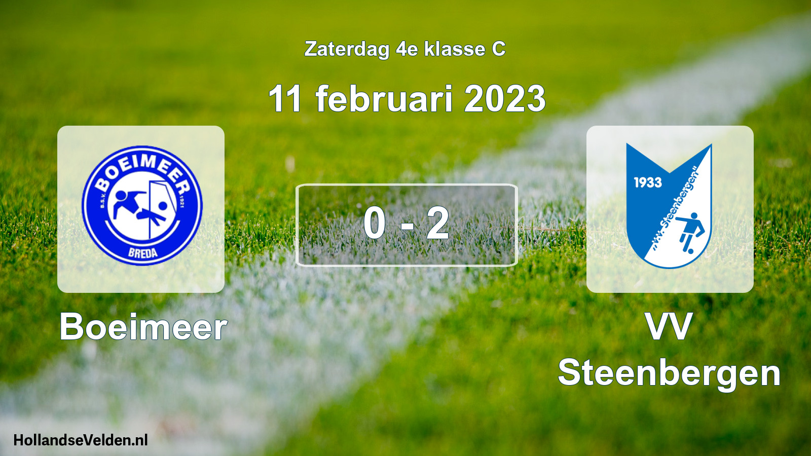 Total number of matches played: Boeimeer - VV Steenbergen 0 - 2 (11 February 2023)