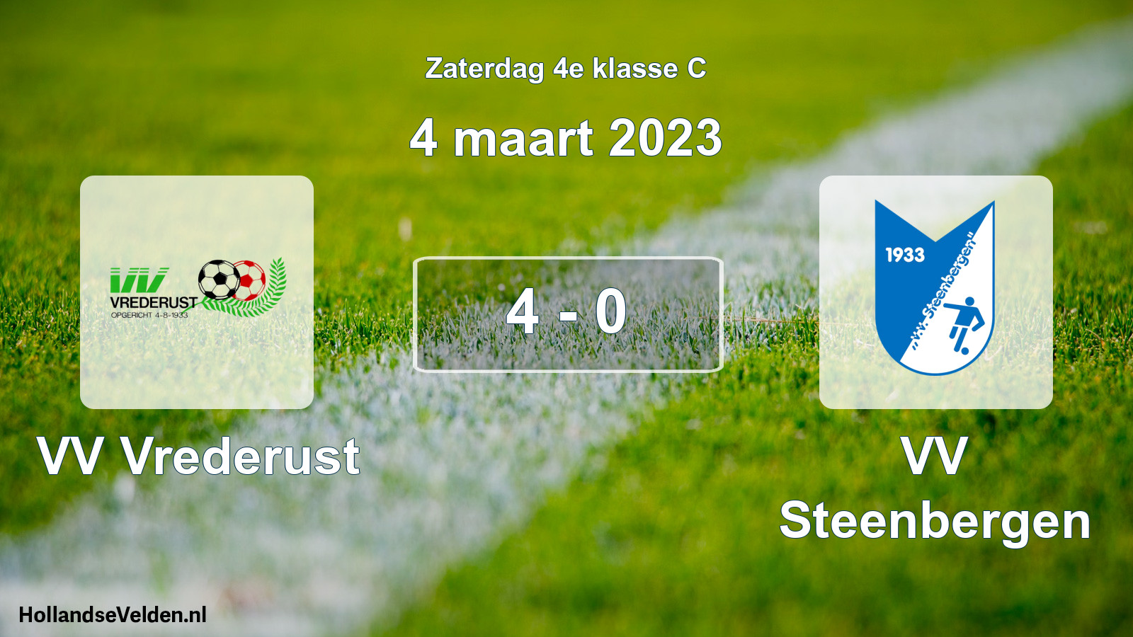 Total number of matches played: VV Vrederust - VV Steenbergen 4 - 0 (4 March 2023)