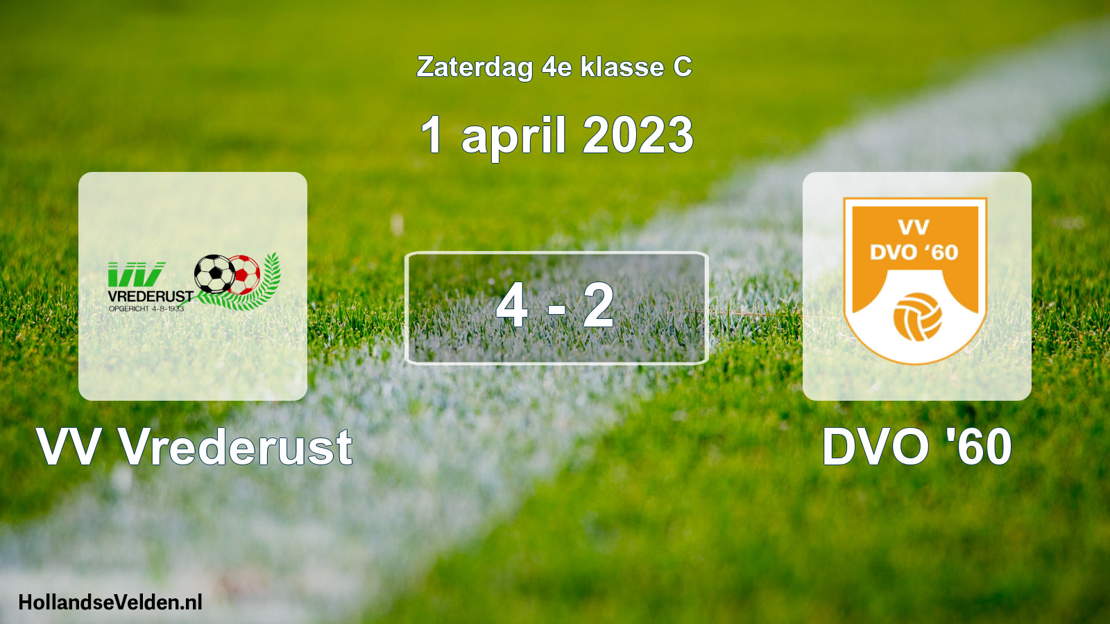 Total number of matches played: VV Vrederust - DVO '60 4 - 2 (1 April 2023)