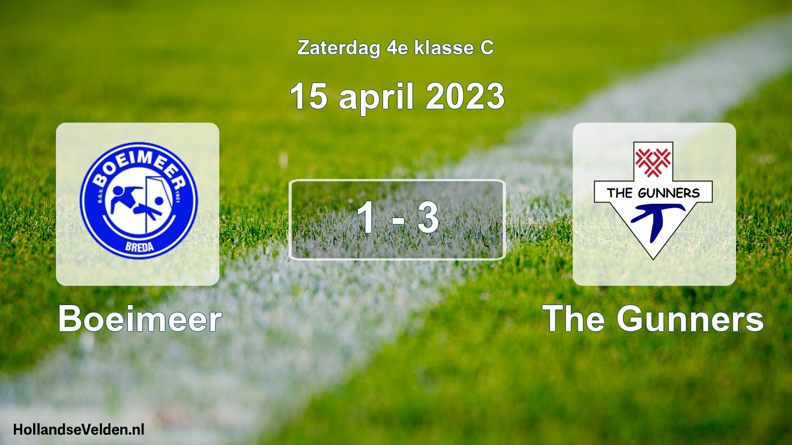 Total number of matches played: Boeimeer - The Gunners 1 - 3 (15 April 2023)