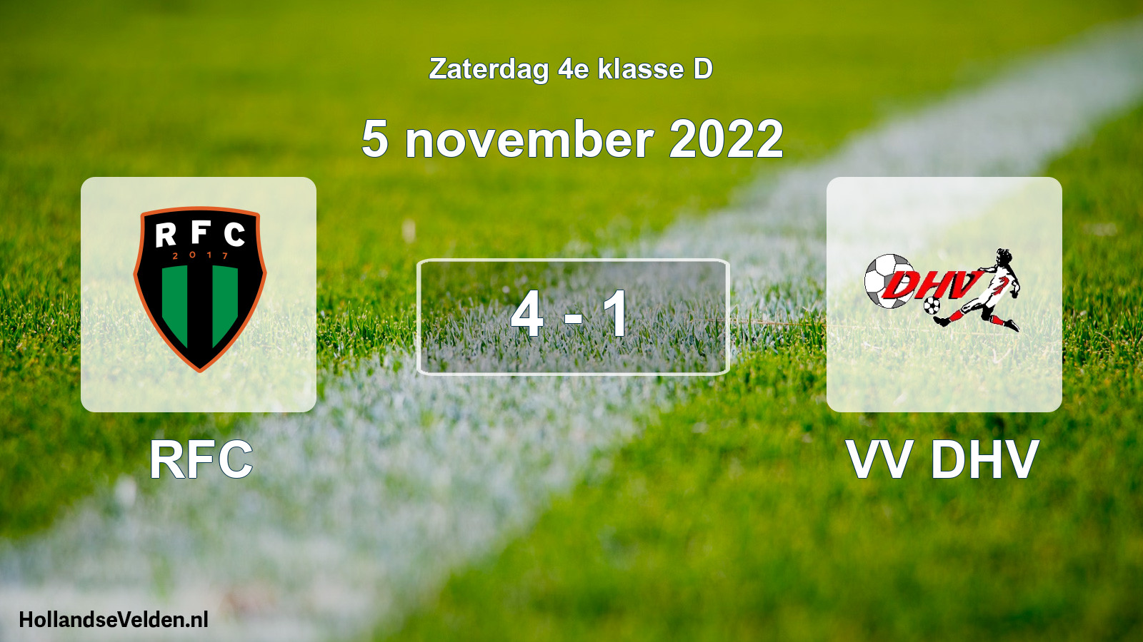 Total number of matches played: RFC - VV DHV 4 - 1 (5 November 2022)