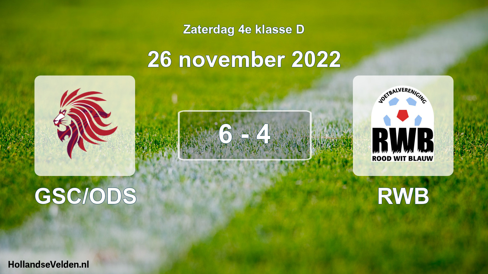Total number of matches played: GSC/ODS - RWB 6 - 4 (26 November 2022)