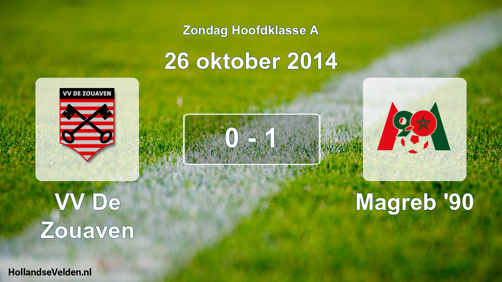 Total number of matches played: VV De Zouaven - Magreb '90 0 - 1 (26 October 2014)