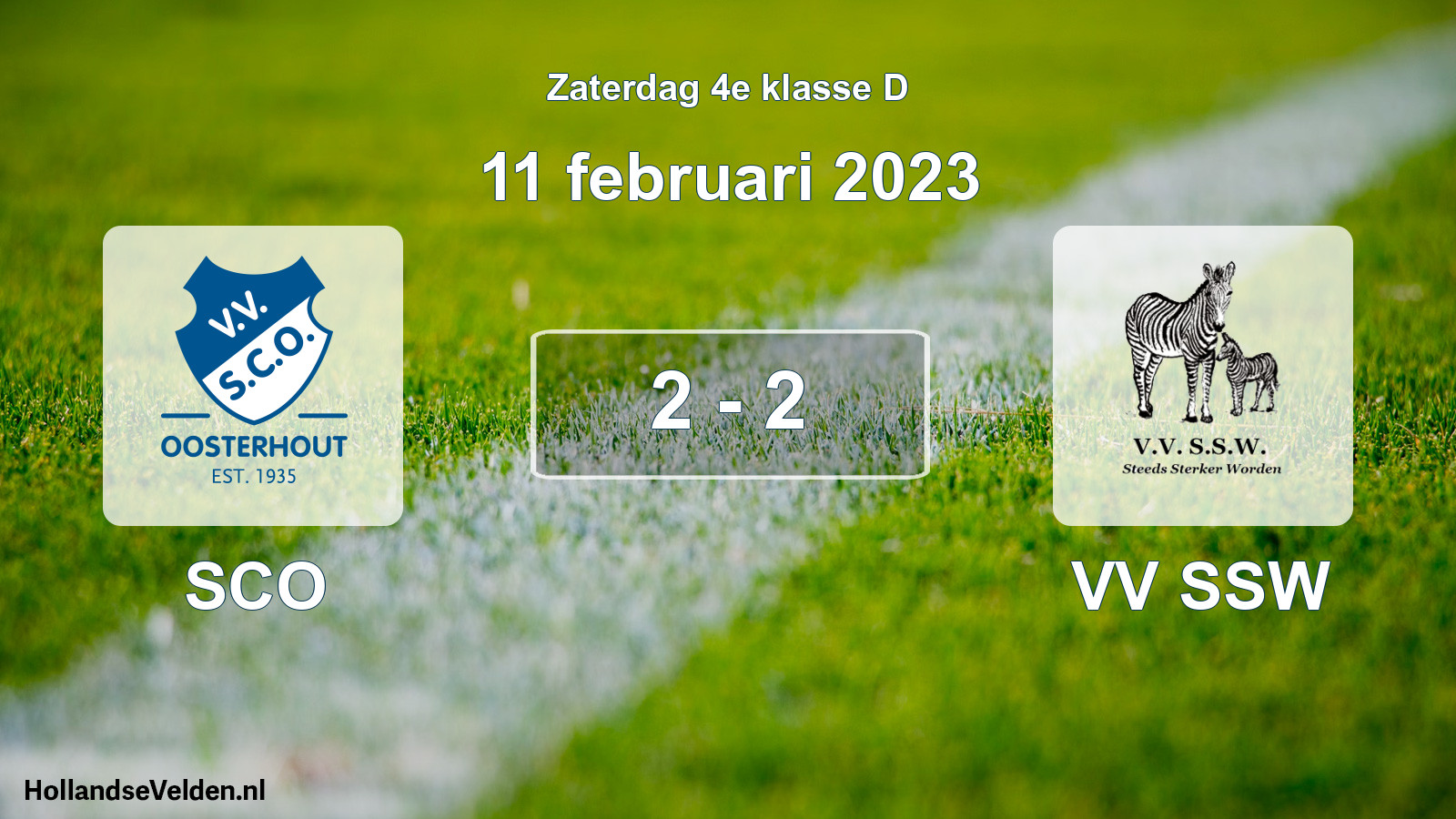 Total number of matches played: SCO - VV SSW 2 - 2 (11 February 2023)