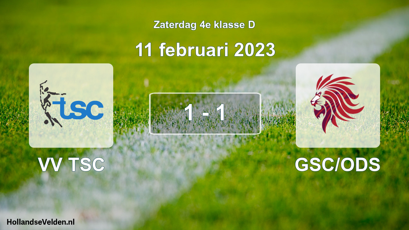 Total number of matches played: VV TSC - GSC/ODS 1 - 1 (11 February 2023)
