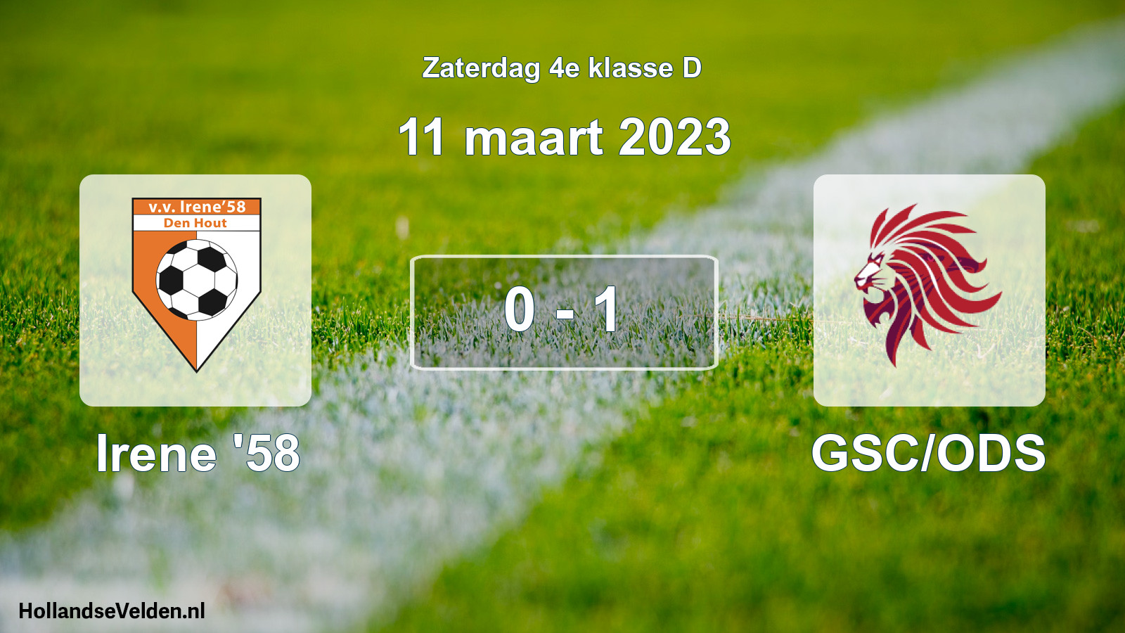 Total number of matches played: Irene '58 - GSC/ODS 0 - 1 (11 March 2023)